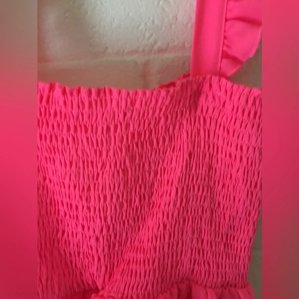 Hot Pink Ruffled Blouse - Picture 7 of 16